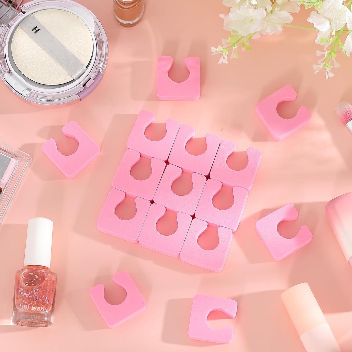 Mumufy 1000 Pcs Individual Pedicure Toe Separators Soft Foam Toe Spacers Comfortable Finger Toe Dividers Pedicure for Women Men Girls Manicure Feet Nail Polish Art Painting Spa (Pink)