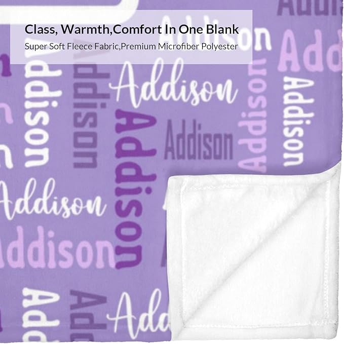 Dr.TOUGH Name Blanket Personalized Blanket for Adult Kids Flannel Customized Personalized Blankets and Throws