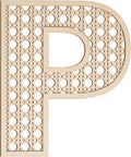 Large Boho Wooden Rattan Letters 12 inch for Nursery Decor Wood Letter P Wall Decors for Baby Girl Boy Bedroom Home Rustic Name Sign Birthday Wedding Decorative Letters