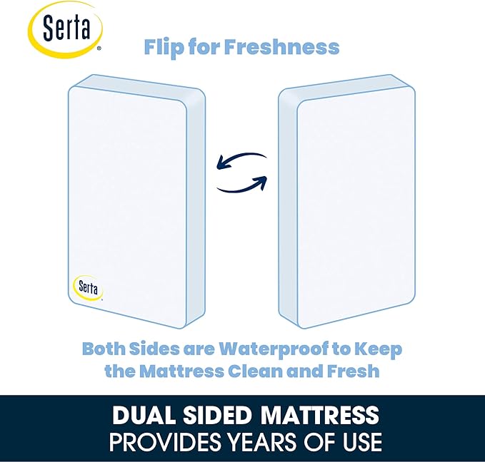 Delta Children Disney/Pixar Cars Wood Toddler Bed + Serta Perfect Slumber Dual Sided Recycled Fiber Core Crib and Toddler Mattress (Bundle)