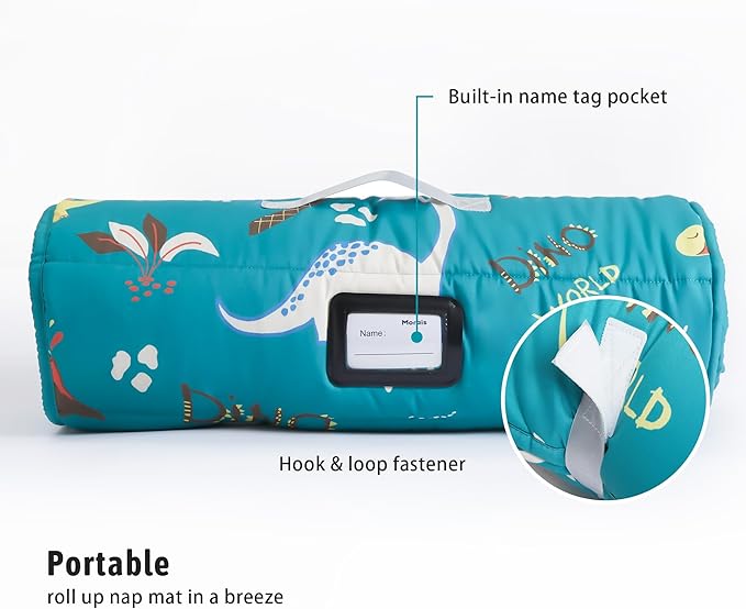 MORAIS Toddler Nap Mat with Pillow and Blanket, 52" x 20" Lightweight and Soft Nap Mat for Preschool, Daycare, Travel Sleeping Bags