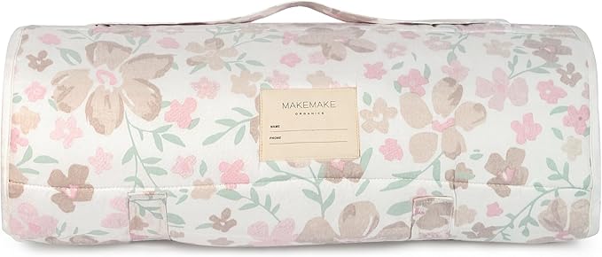 Makemake Organics GOTS Certified Organic Cotton Nap Mat with Detachable Pillow for Kids Soft Sleeping Bag for Toddlers, Boys, Girls - Ideal for Daycare, Preschool, Kindergarten