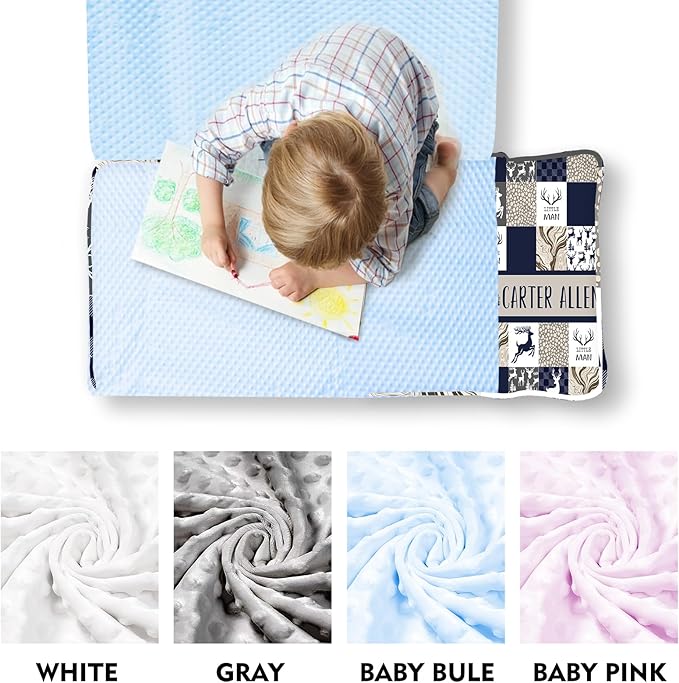 Personalized Toddler Nap Mats for Preschool, Custom Name Kids Sleeping Bag for Daycare, Roll Up Sleeping Mat with Removable Pillow and Soft Dot Minky Blanke for Boys Camping Travel