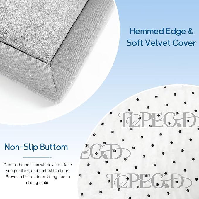 Baby Play Mat for Floor Tummy Time Nursery Rug Muscle Mat Area Playroom Rug Tatami 4'11x3'28" Memory Foam 1.3" Thick Crawling For Babies,Toddlers, Infants, Kids(Light Gray)