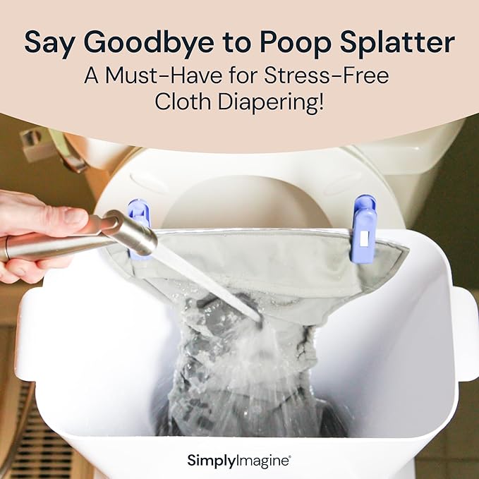 Cloth Diaper Sprayer Splatter Shield - White, Plastic, 1 Count - Splash-Proof Diaper Sprayer Shield - Essential Baby Registry Must-Haves - Portable Nursery Bucket for Baby Essentials