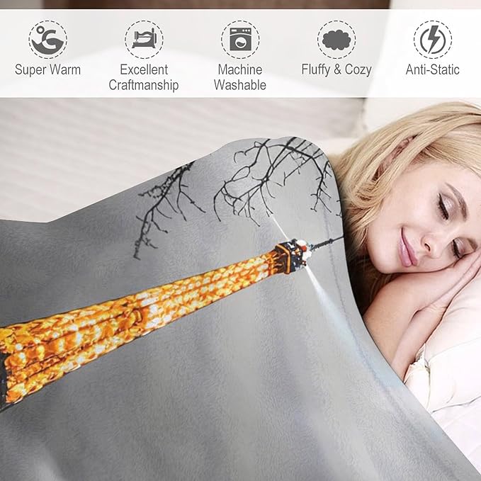 Eiffel Tower Blanket Paris Eiffel Tower Gifts for Girls Boys Woman Kids Lover Throw Blankets Soft Blanket Warm Fleece Flannel Plush Blankets for Bed Sofa Couch 60"x80"