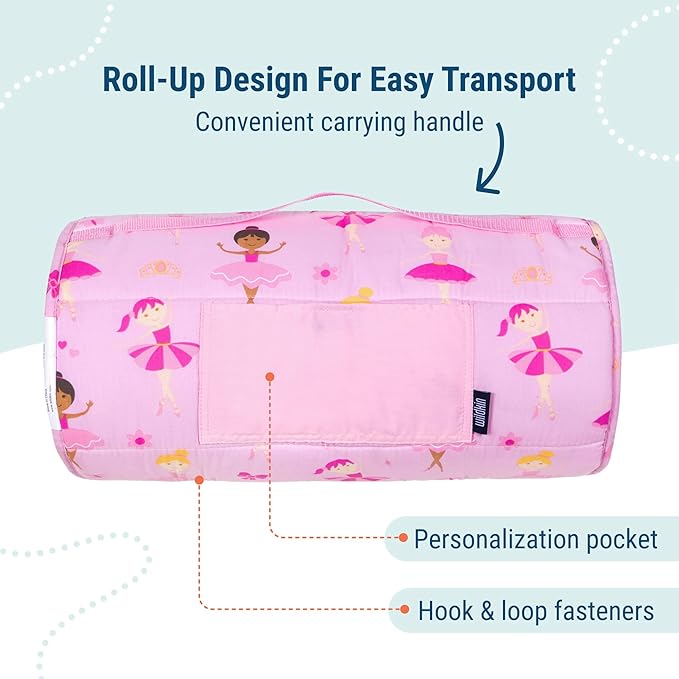 Wildkin Kids Original Nap Mat – Cozy Kids Sleep Mat with Pillow, ideal for School & Travel
