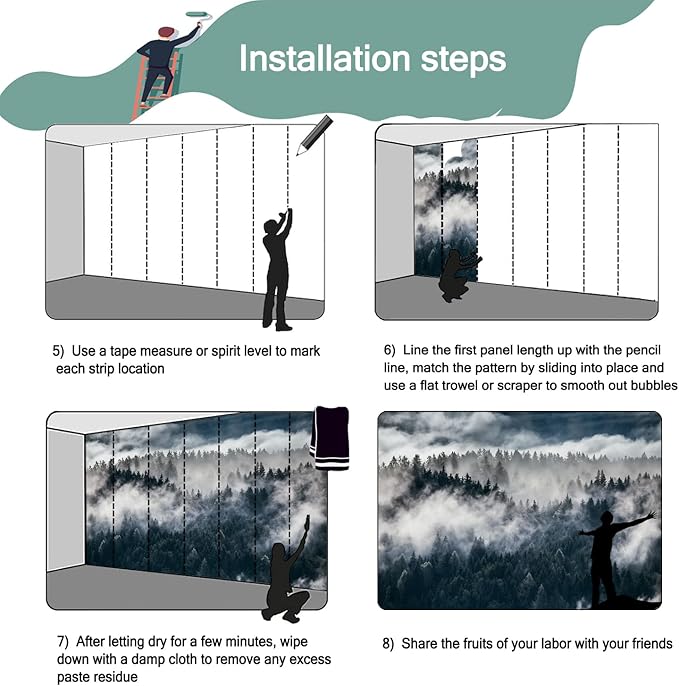 -Misty Forest Bedroom Wallpaper XT20 S 100" x 65"