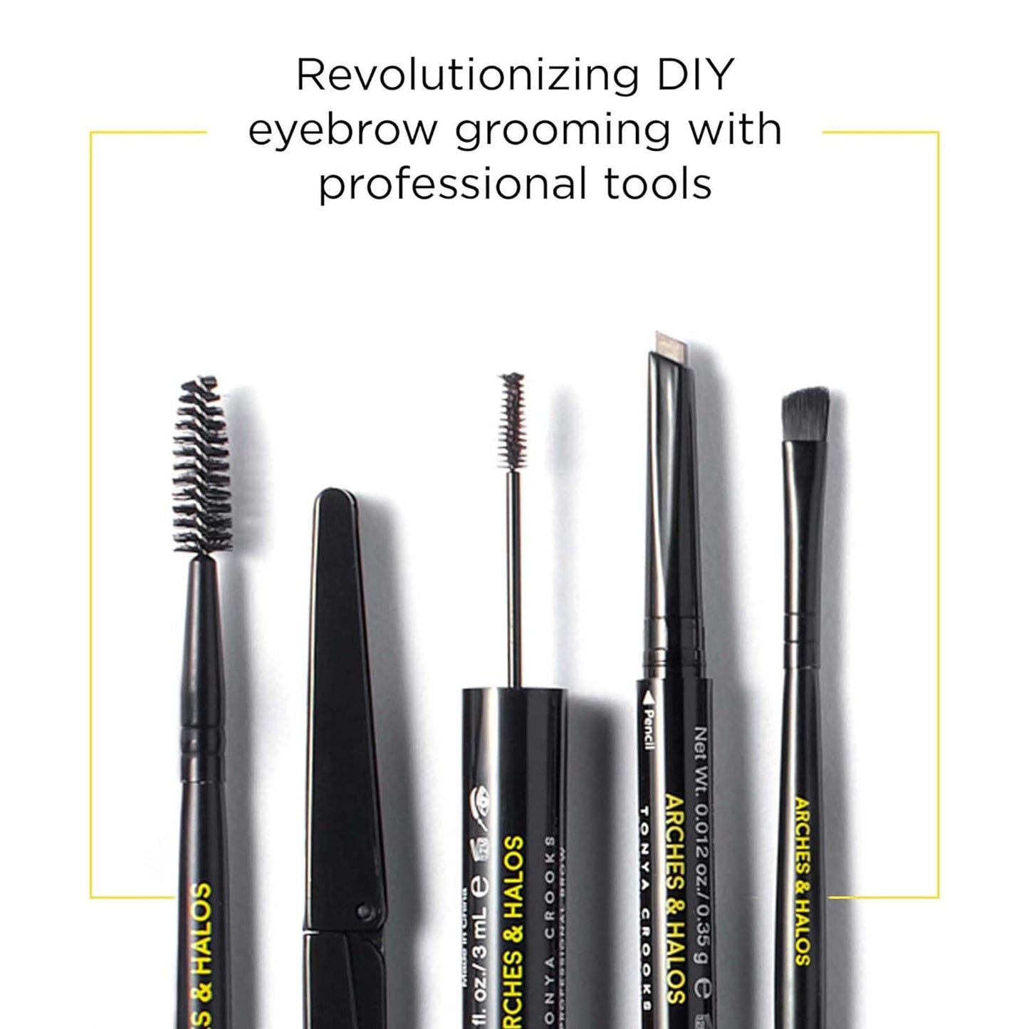 Arches and Halos Duo Luxury Brow Powder - Eyebrow Shaper and Color - Powder Compact with 2 Neutral Shades - Dark Brown - 0.1 oz