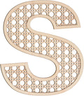 Large Boho Wooden Rattan Letters 12 inch for Nursery Decor Wood Letter S Wall Decors for Baby Girl Boy Bedroom Home Rustic Name Sign Birthday Wedding Decorative Letters