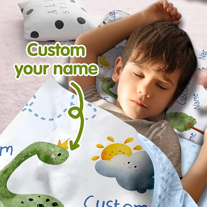 Personalized Toddler Nap Mats for Preschool, Custom Name Kids Sleeping Bag for Daycare, Roll Up Sleeping Mat with Removable Pillow and Soft Dot Minky Blanke for Boys Camping Travel