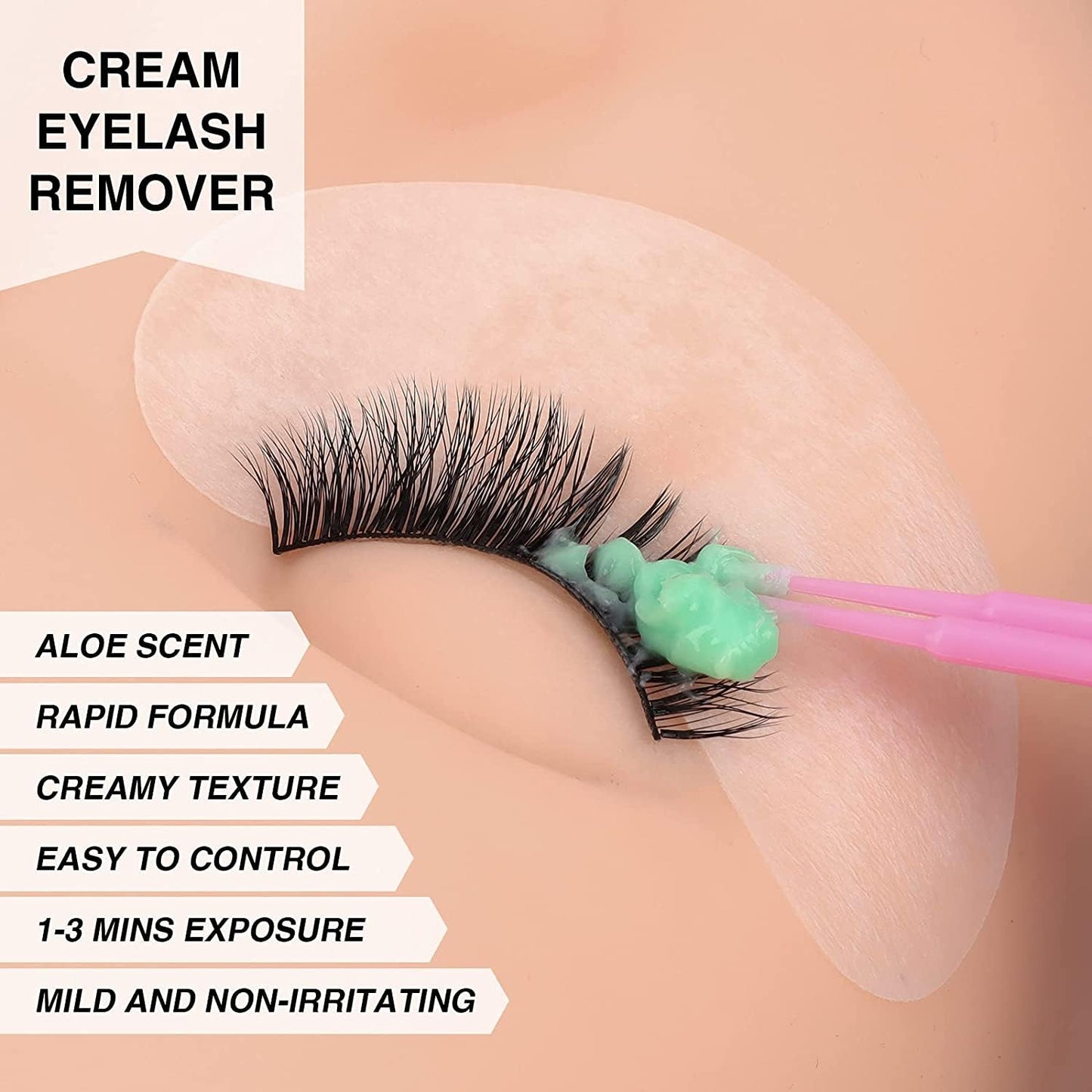 LASHVIEW Eyelash Extension Remover Cream, Light Aloe Flavor, Professional Adhesive Remover for Salon, 10g