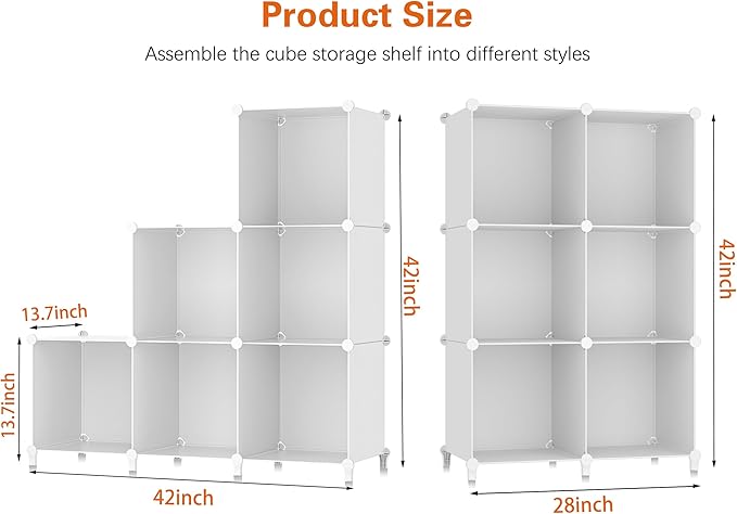 Stackable Closet Organizers and Storage 6 Cube Storage Organizer Closet Organizer for Bathroom Closet Storage for Wardrobe