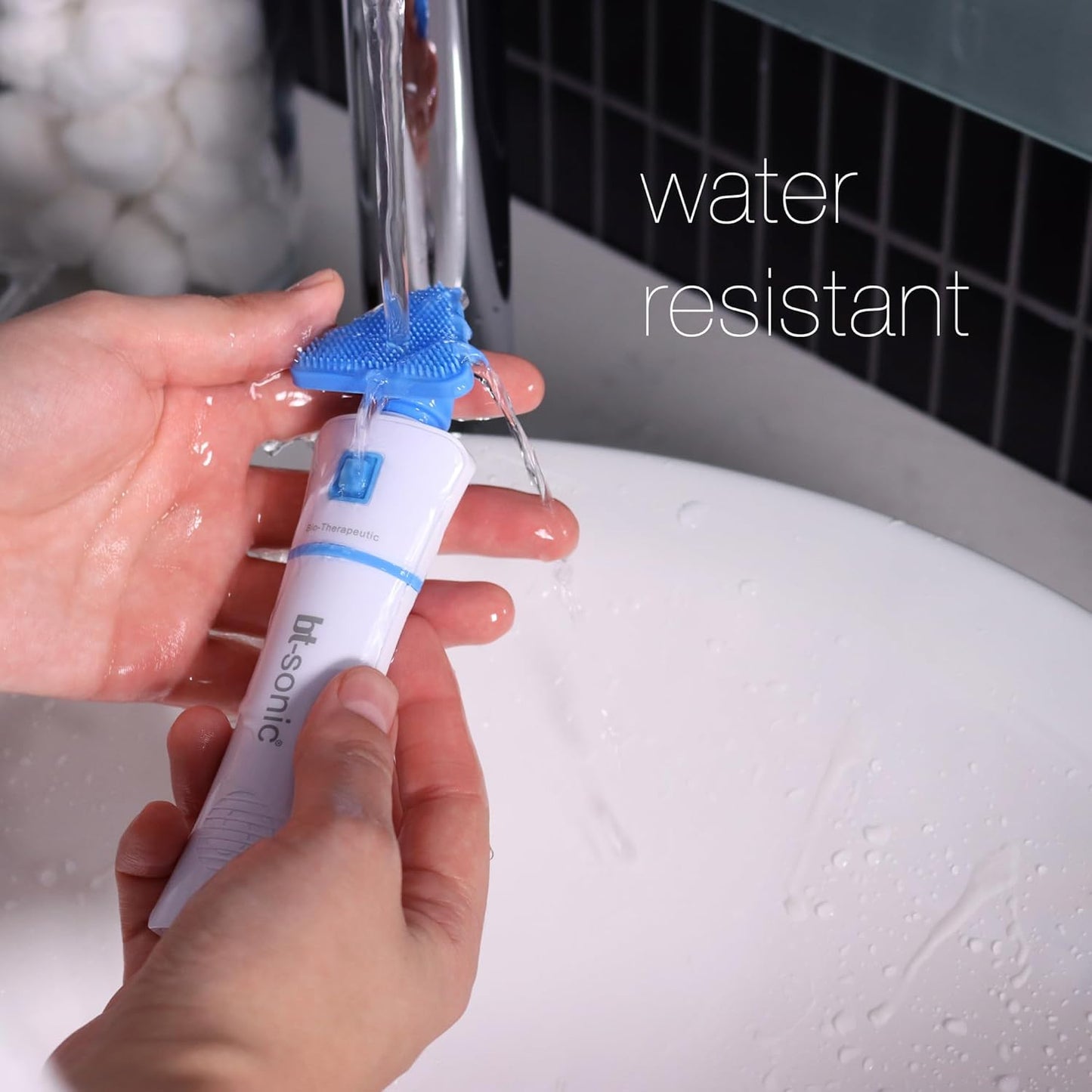 Bio-Therapeutic bt-Sonic Facial Cleansing Brush, Microsonic Handheld Silicone Face Cleanser, Exceptional Quality Water Resistant Face Exfoliator