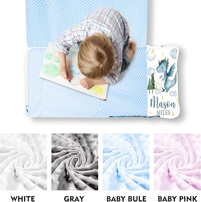 Personalized Toddler Nap Mats for Preschool, Custom Name Kids Sleeping Bag for Daycare, Roll Up Sleeping Mat with Removable Pillow and Soft Dot Minky Blanke for Boys Camping Travel