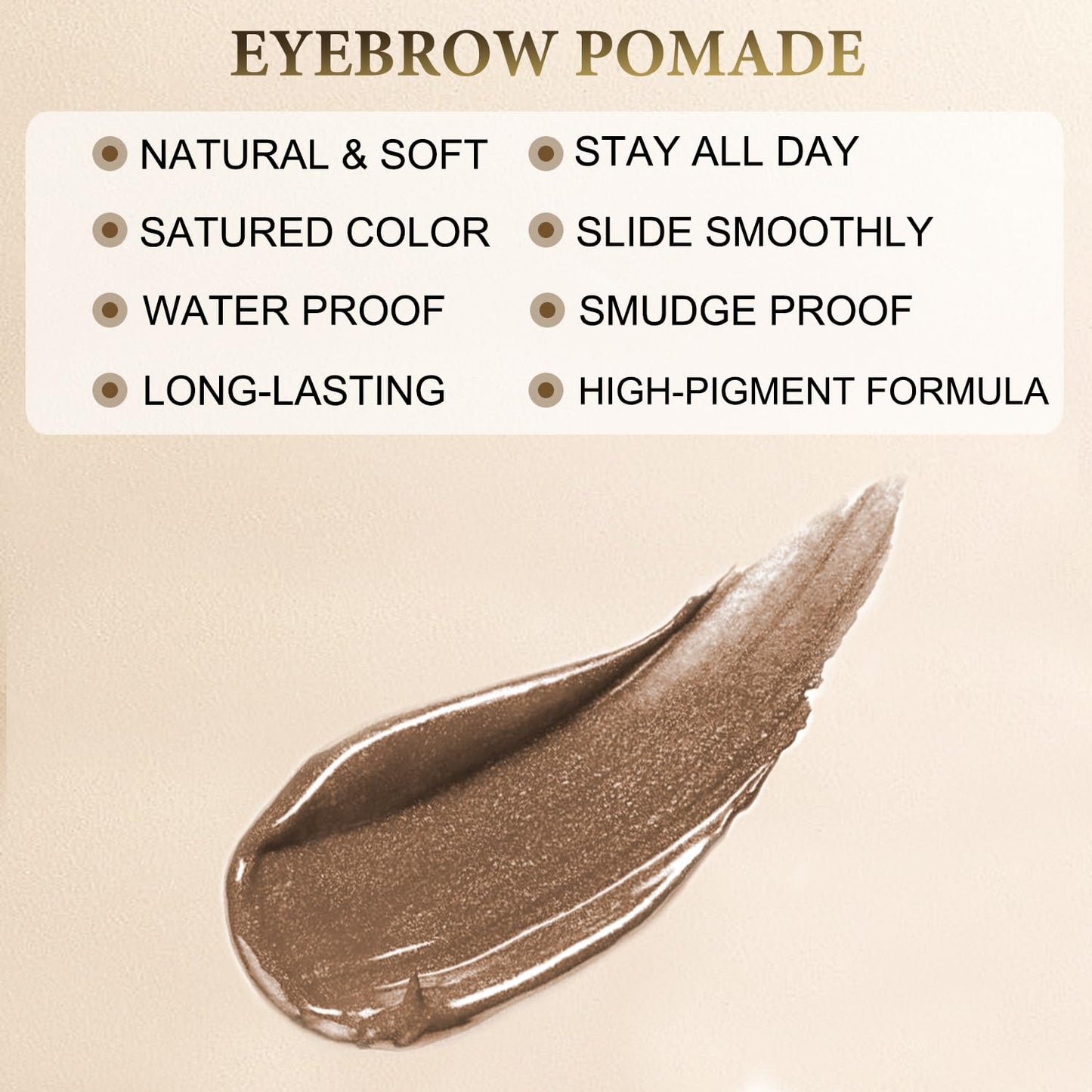 LAVONE Eyebrow Stamp Pencil Kit - Waterproof Eyebrow Pencil, Eyeliner, Pomade, Dual-ended Brush - Medium Ash Brown
