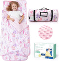 ACRABROS Toddler Nap Mat with Pillow and Blanket, Extra Large Rolled Napping Mats,Slumber Bags for Boys Girls,Kids Sleeping Bag for Daycare, Preschool Travel Camping,Mermaid