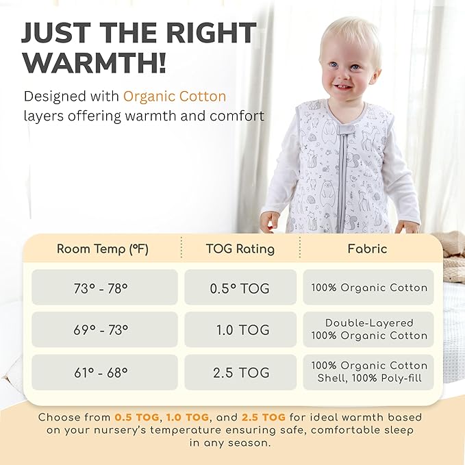 Mama Cheetah Toddler Sleep Sack with Feet 3T - 4T, 1.0 TOG Organic Cotton Baby Sleeping Bag with Legs, Baby Wearable Blankets for Walkers w/ 2-Way Zipper, Sleep Sack for Girls & Boys, Early Walker