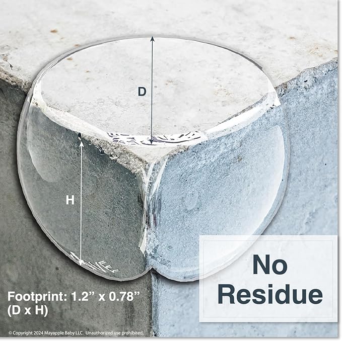 Roving Cove Clear Corner Protector, Pre-Taped 3M Adhesive, Easy-to-Peel Tab, No Odor, No Residue, Baby Proofing Furniture Safety Bumper Guards, Pack of 8