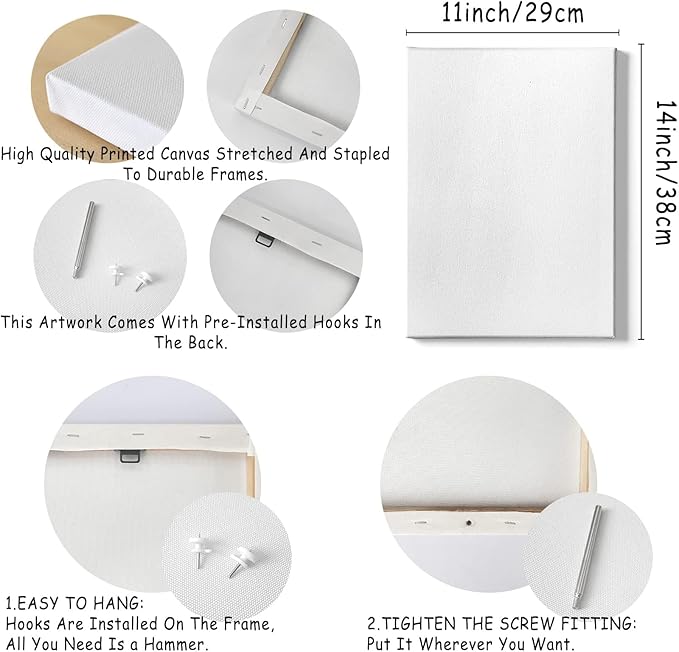 HIWX Baby Elephant Nursery Decor, I Love You In The Morning Sign Framed Canvas Painting Wall Art Decor, Elephant Nursery Baby Wall Art Home Decoration For Room Bedroom 11x14 (Pink)