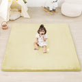 1.3" Thick Baby Floor Play Mat 50x50, Basic Padded Foam Mat for Tummy Time Crawling, Non Slip Cushioned for Babies Toddlers Infants Kids (Cream)