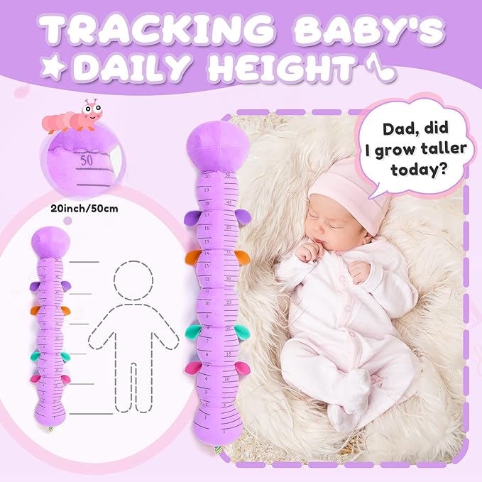 Baby Toys 0-6-12 Months,Musical Caterpillar Stuffed Animals Activity Infant Toys with Crinkle,Rattles,Muti-Teething Sensory Toy,Boy Girl Gifts for Newborn Tummy Time,Purple