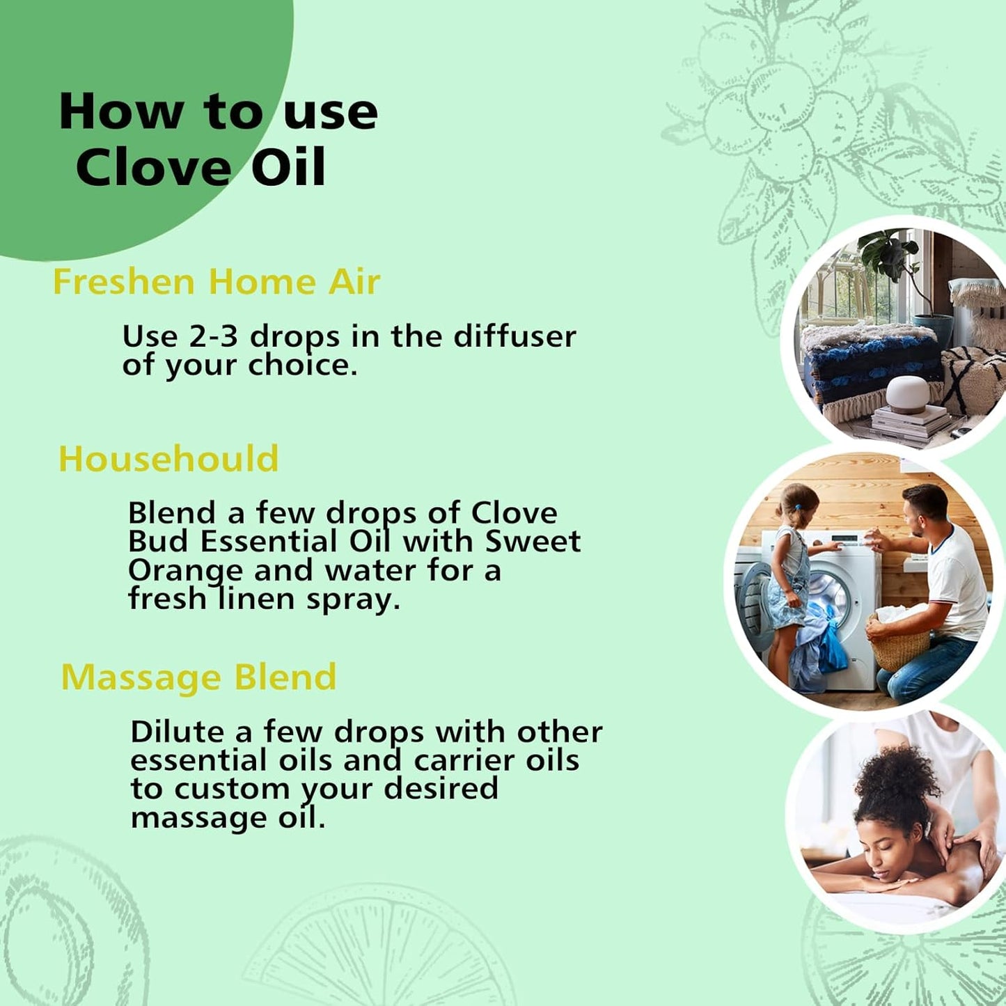 Clove Oil 1 Oz, 100% Pure Clove Bud Essential Oil for Teeth and Gums, Natural Aromatherapy Essential Oils for Diffuser, Skin and Hair Care