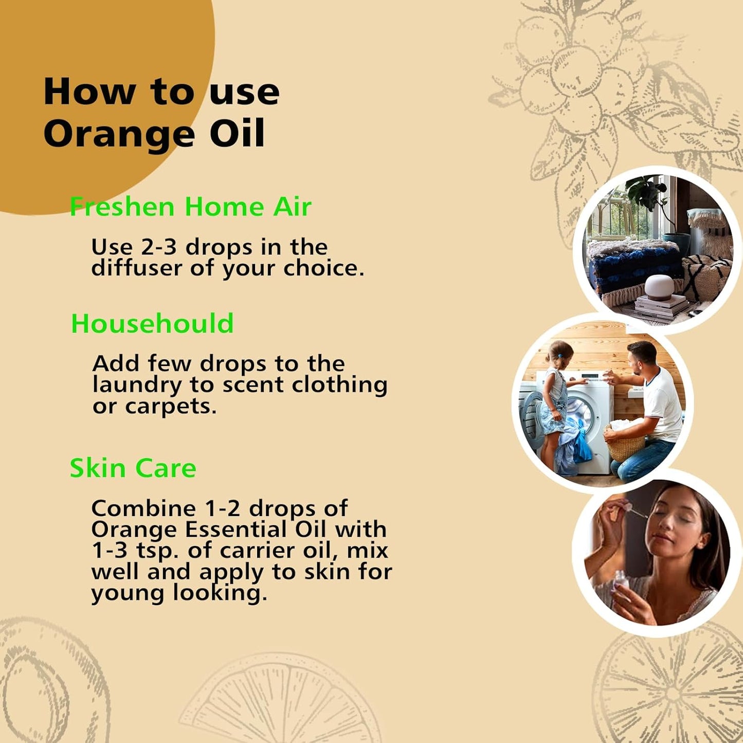 Orange Essential Oil 1 Oz – 100% Pure Sweet Orange Oil for Diffuser, Skin, Body, Spray, Massage & DIY