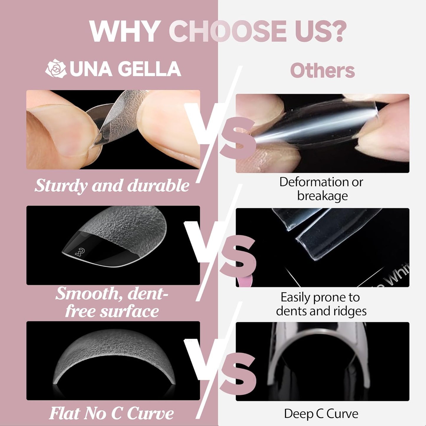 UNA GELLA Oval Round Nail Tips Half Matte 504pcs Short Oval Round Gel Nail Tips Easily Nail Extension for False Fake Acrylic Press On Nails, 12 Sizes Short Gelly Tips