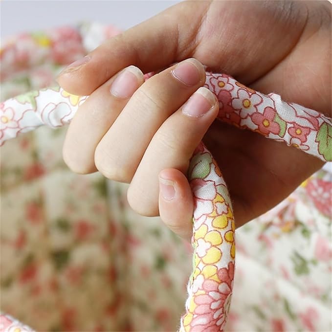 Boho Fabric Storage Basket, Collapsible Floral Laundry Nursery Hamper, Portable Folding Organizer Bin for Home Office Picnic Clothes Toys Books Sundries Storage (Floral 3)