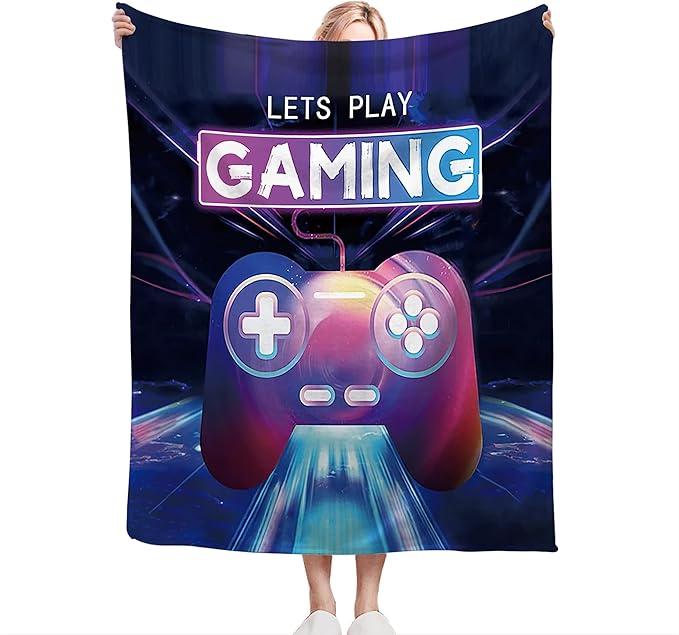 Game Blanket Game Gifts for Girls Boys Woman Kids Play Game Lover Throw Blankets Soft Blanket Warm Fleece Flannel Plush Blankets for Bed Sofa Couch 60"x80"