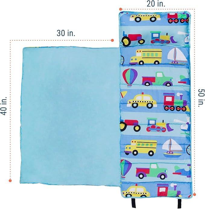 Wildkin Kids Microfiber Nap Mat – Soft Sleep Mat with Pillow, Ideal for School & Travel - On The Go