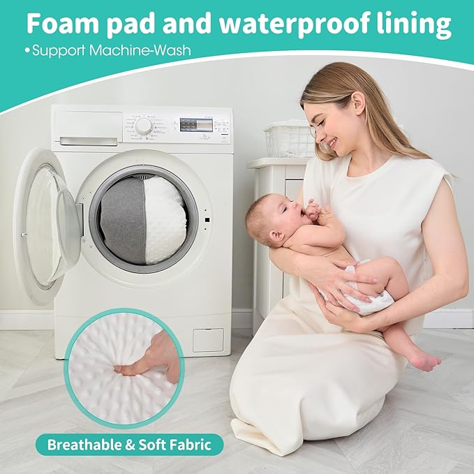 Portable Baby Diaper Changing Pad Foam Contoured Changing Table Pad with Soft Non-Slip Cover and Headrest Waterproof Diaper Bag for Dresser, Changing Table Topper Travel Outdoor