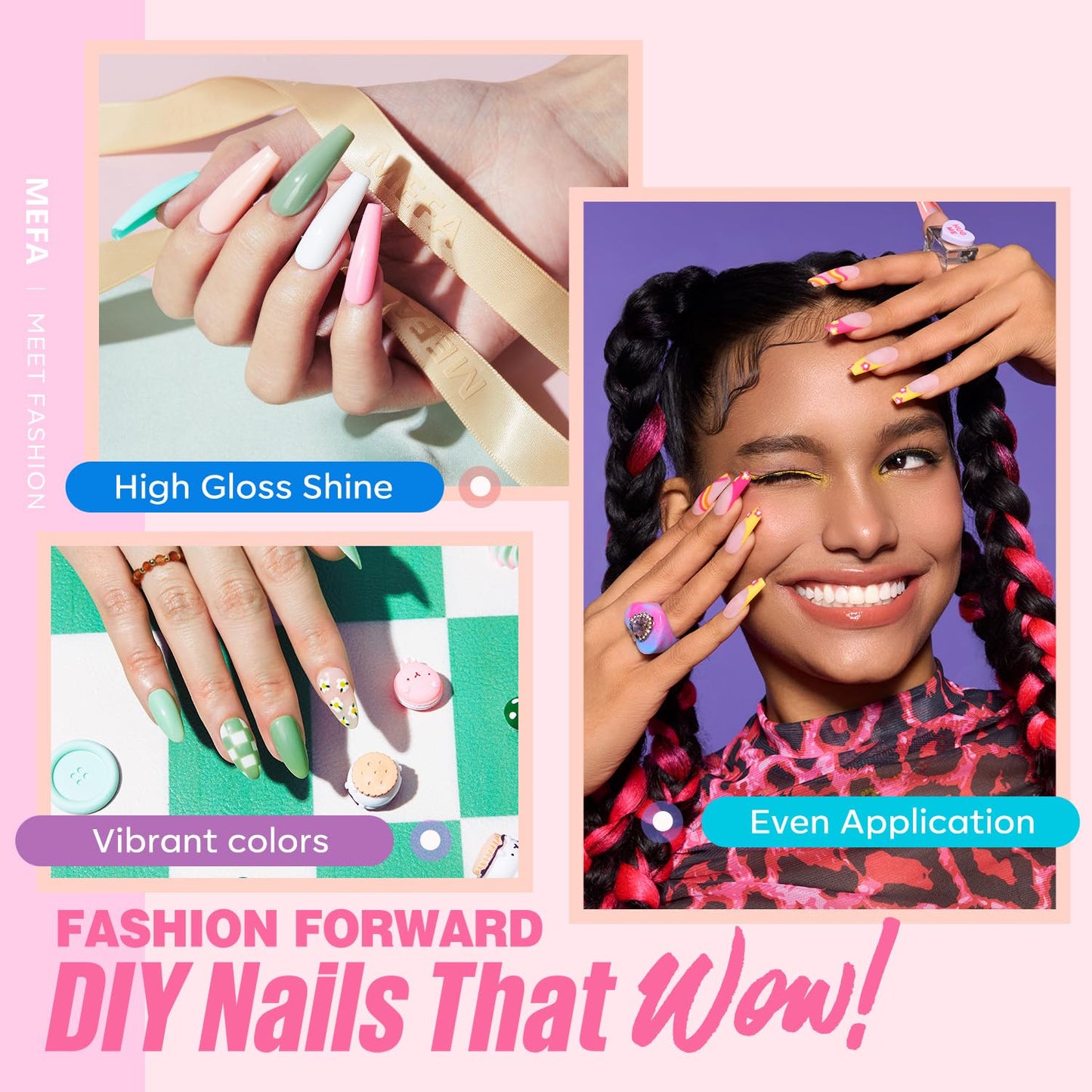 MEFA 32 Colors Gel Nail Polish Kit with U V Light, 54 Pcs Nude Pink Popular Gel Nail Polish Starters Set Essential Manicure Tools Nails Art Decorations DIY Gifts