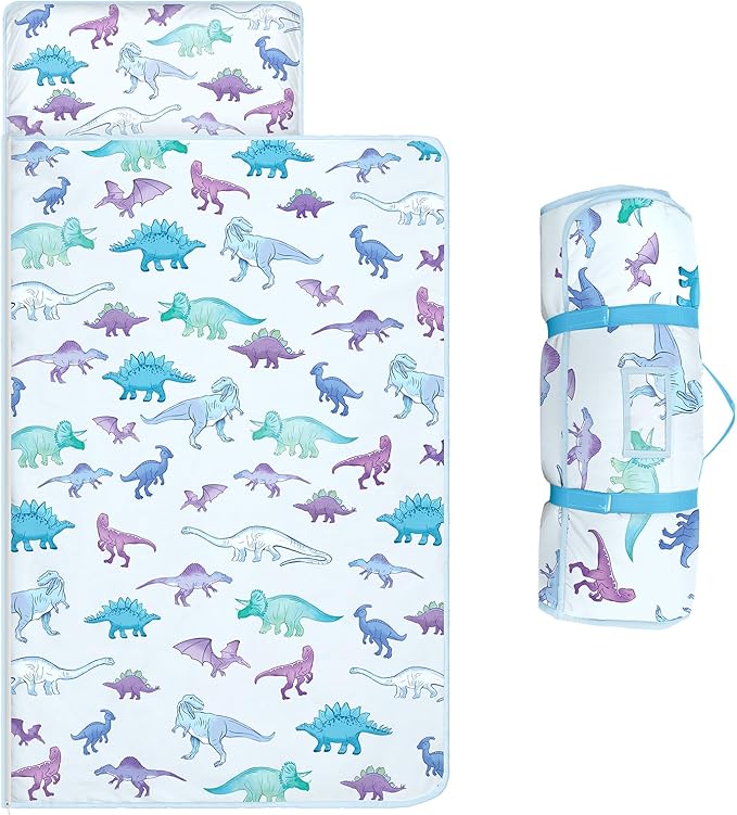 Toddler Nap Mat Kids Sleeping Bag 59"×24", Soft Slumber Bag with Removable Pillow and Blanket for Kids Girls Boys,Roll Up Sleeping Mat Thick for Camping,Daycare, Kindergarden