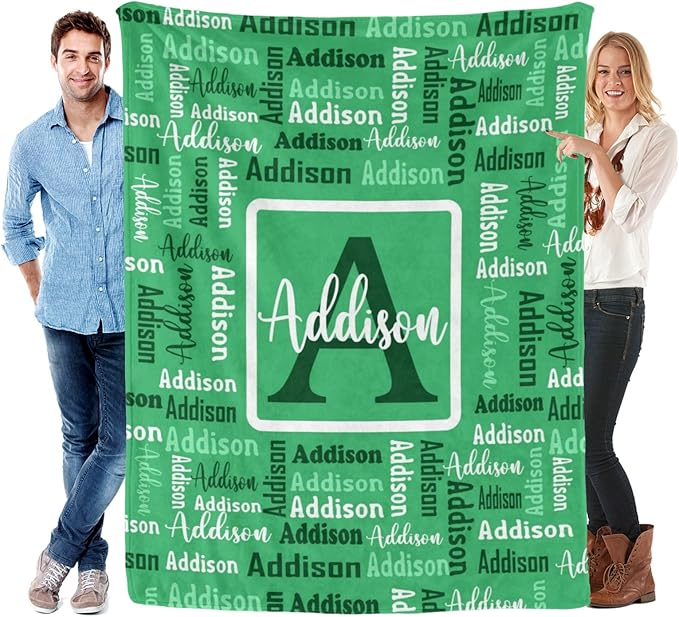 Dr.TOUGH Name Blanket Personalized Blanket for Adult Kids Flannel Customized Personalized Blankets and Throws