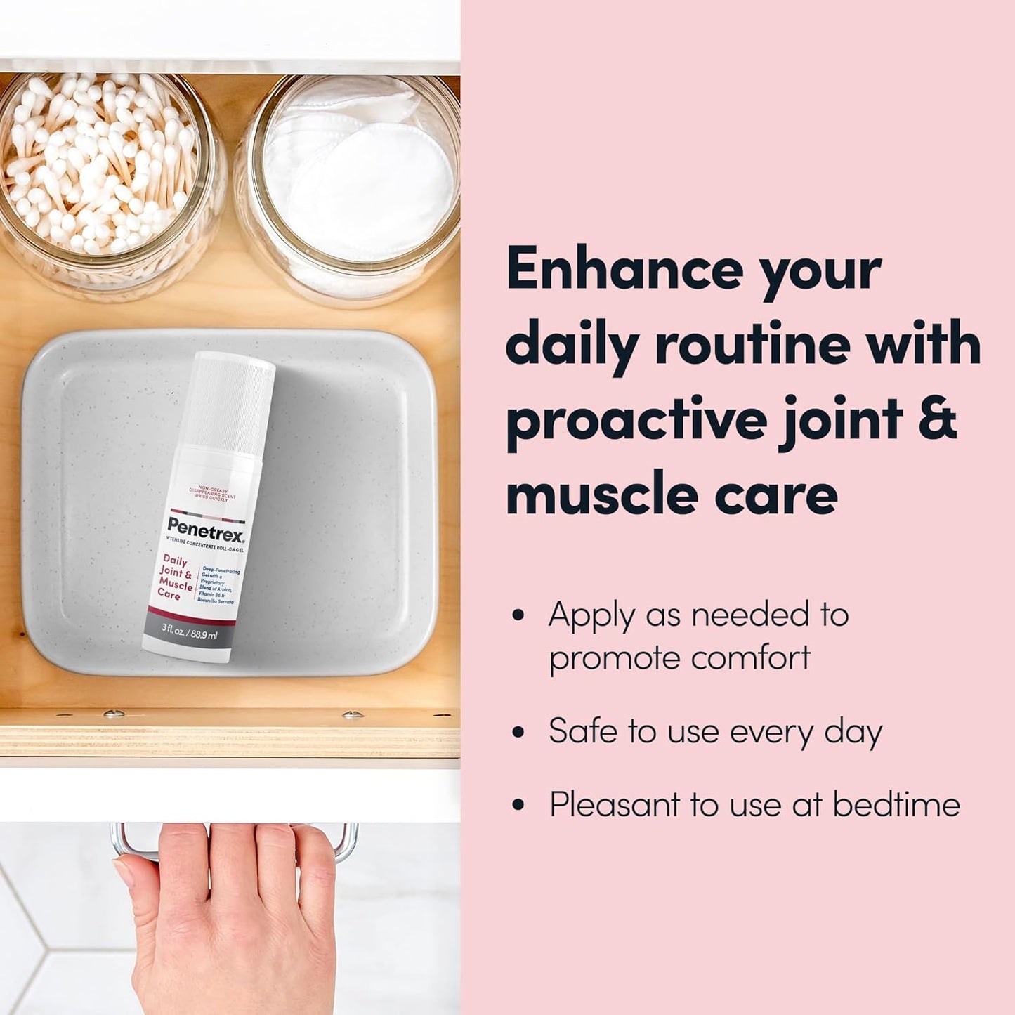 Penetrex Joint & Muscle Therapy - Soothing Gel for Back, Neck, Hands, Feet - Premium Whole Body Rub with Arnica, Vitamin B6 & MSM - 3oz Roll On Gel (2-Pack)