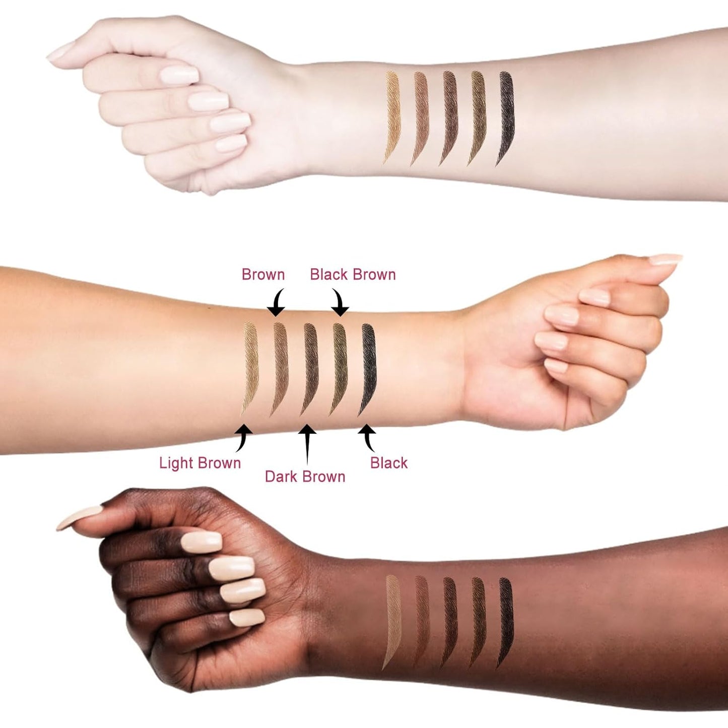 Microblading Eyebrow Pencil, Waterproof Eyebrow Pencils for Women Hair Like Natural Liquid Brow Contouring Pen, 2-in-1 Dual-Ended Long Lasting Brow Filler Pen with Precise Micro-Fork-Tip, Dark Brown