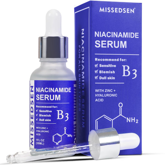 Niacinamide Serum for Face with Zinc & Hyaluronic Acid,Smoothes Wrinkles,Improves Elasticity,Firms Skin 1 Oz for Face Care, Daily Use