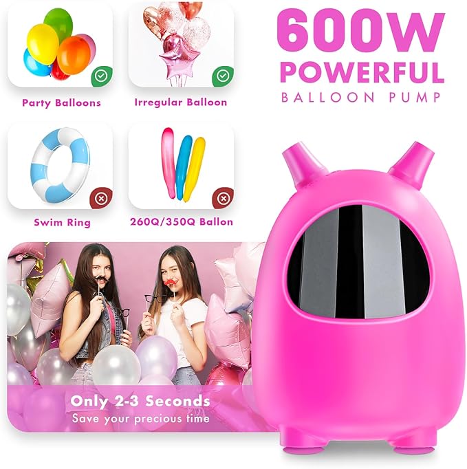 Balloon Pump Electric, SPLAKS Balloons Inflator Air Pump Portable Balloon Blower for Garland Arch, Party Decoration