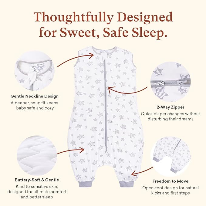 1.0 TOG Toddler Sleep Sack with Legs, Baby Wearable Blanket for 6-18-36 Months 3T-4T, Early Walker Baby