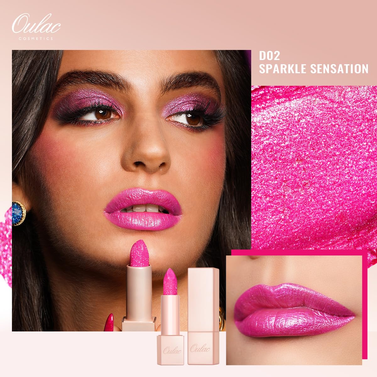 Oulac Lipstick & Lipliner Set 3PCS High Impact Lipcolor with Moisturizing Formula, Vegan Beauty, Full-Coverage Lip Color, Gift Lipstick for Women, LL09+15+D02