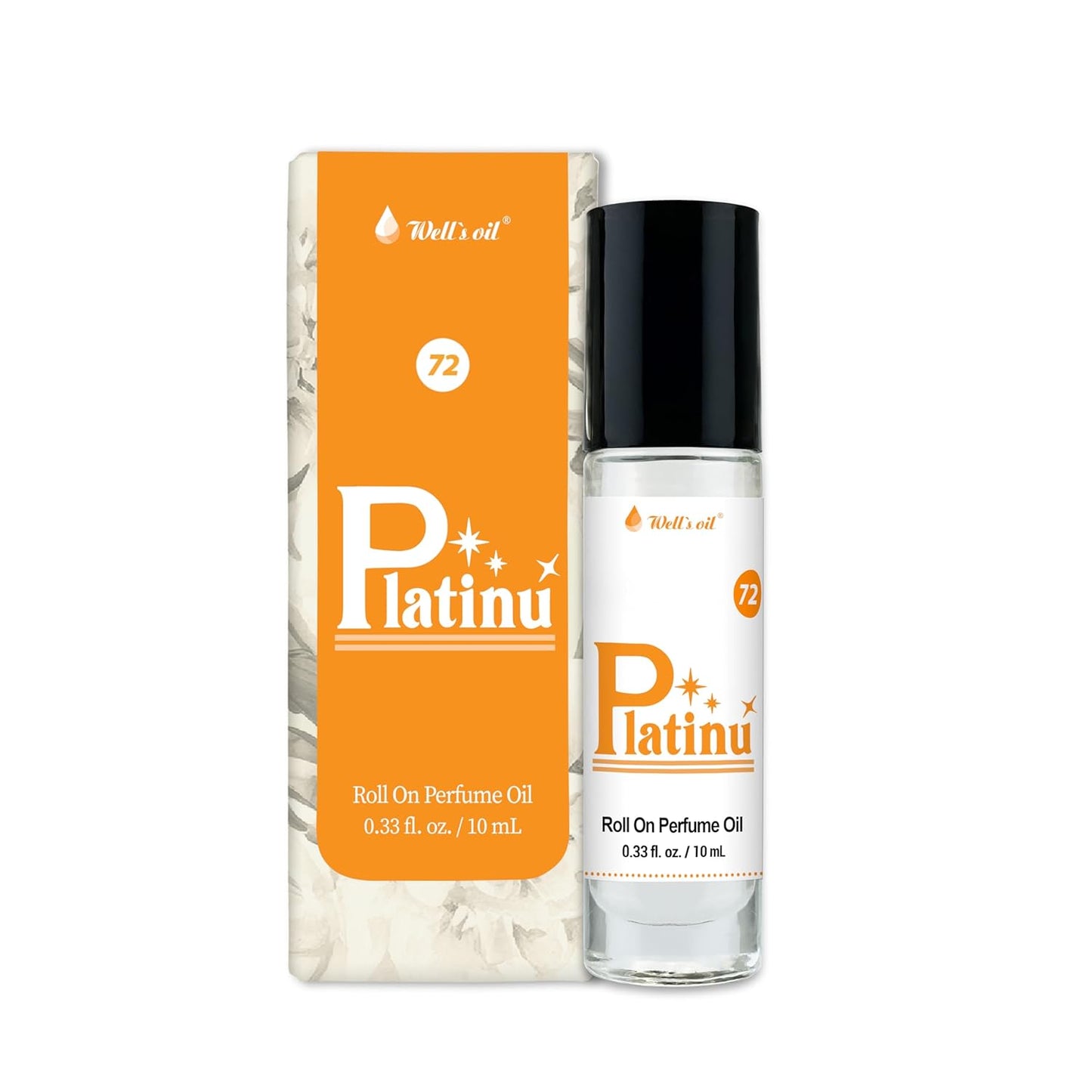 Well's Oil Roll-On Perfume Oil (Platinu) | Spicy Floral Notes | Long-Lasting | Paraben-Free | 0.33 Fl Oz / 10 ml