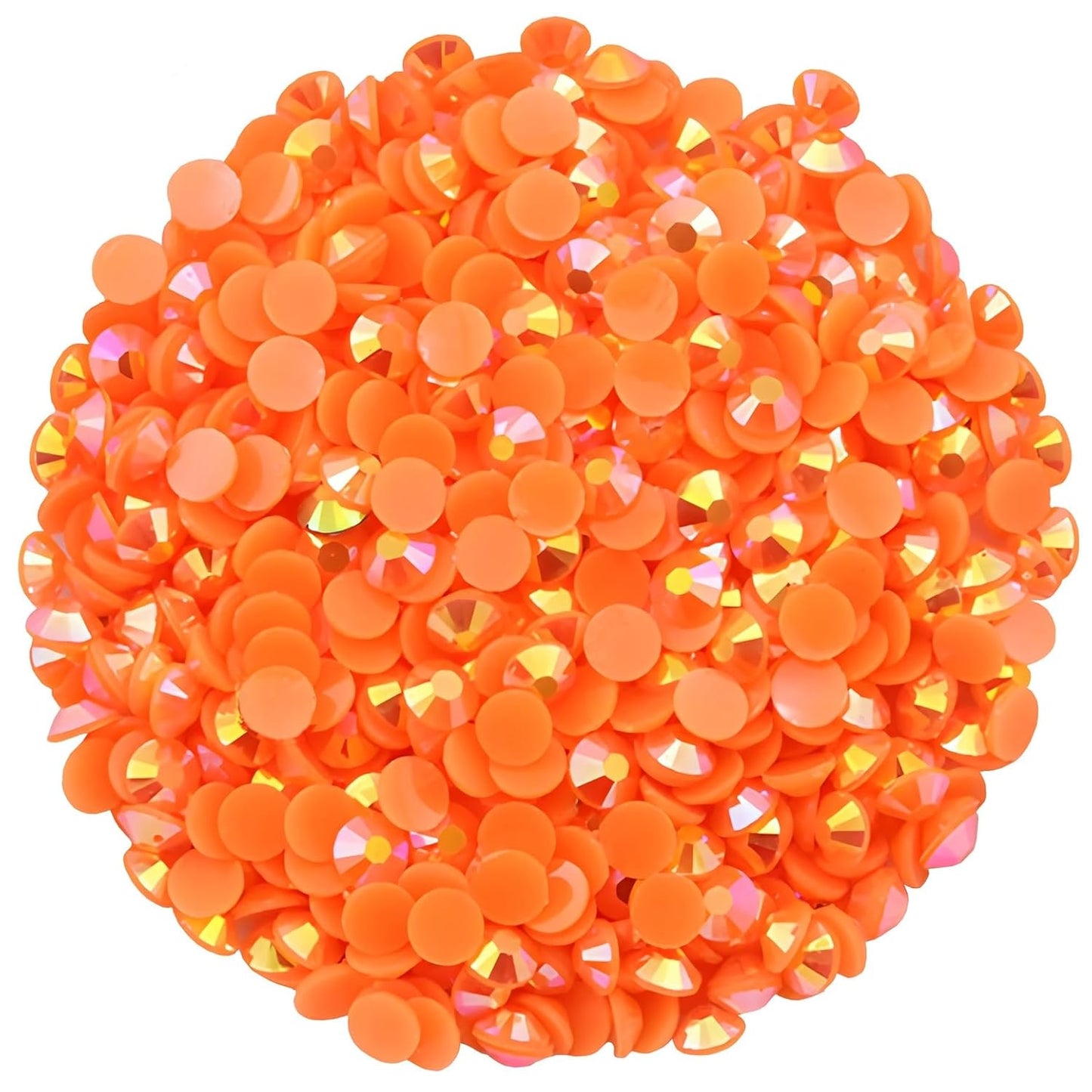 4500 Pcs SS12 3mm AB Flatback Rhinestones for Nails Art Crafts Glitter Round Shine Gems Crystals DIY Clothes Shoes （Orange AB）
