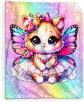 Cat Blanket for Girls, Throw for Kids Teens Adults Cat Lovers 60x80 Inches Soft Cozy Rainbow Print Throw Blankets for Sofa Couch Bed Travel Daughter Birthday Gift