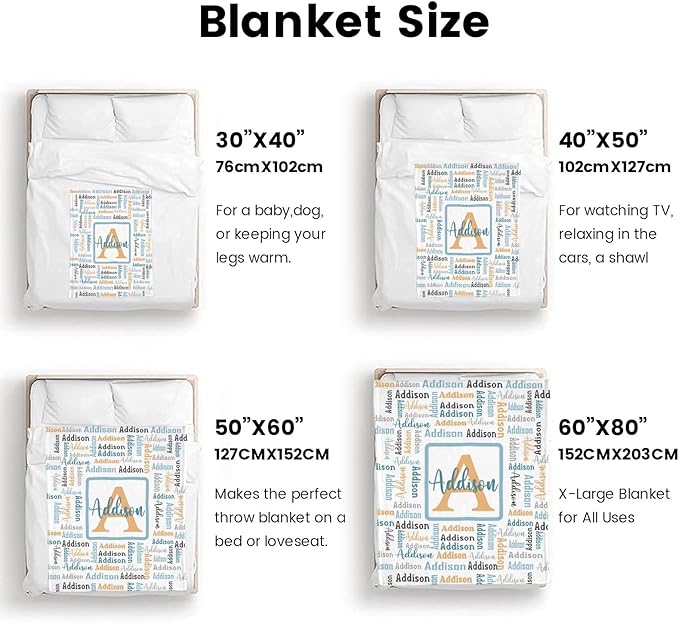 Dr.TOUGH Name Blanket Personalized Blanket for Adult Kids Flannel Customized Personalized Blankets and Throws