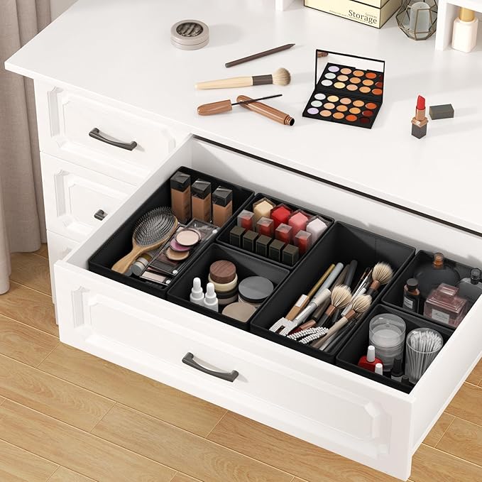 DIMJ Drawer Organizer Clothes Storage - 24 Pack Baby Dresser Organizer for Nursery, Small Fabric Closet Drawer Organizer Bins for Underwears Socks, Foldable Storage Dividers Organization for Bedroom