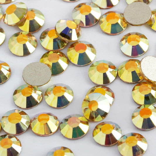 2000 PCS SS16 Flatback Rhinestones,12-Facet Diamond-Cut Glass Gems for Nail Art,Clothing,DIY Crafts,Glue-On Decoration Stones with Silver Backing,Metal Sunlight