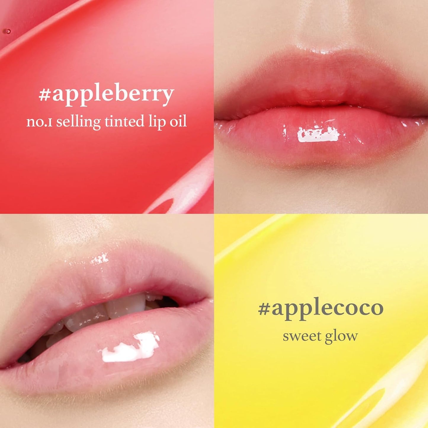 NOONI Korean Lip Oil Gift Set - Appleseed Lip Oil Trio, Tinted Lip Care, Hydrating, Lip Plumping, Long Lasting Moisture, Korean Vegan Makeup for Women, 0.12 Fl Oz x 3ea