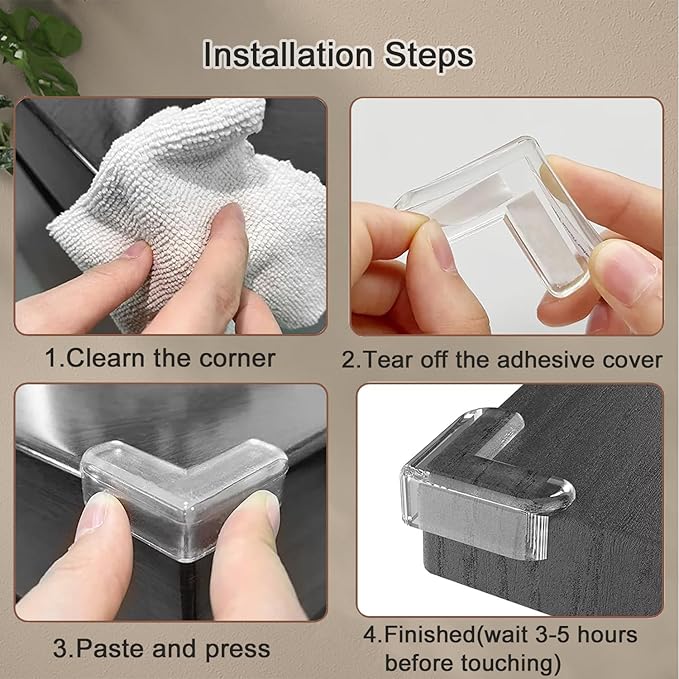 16 Pack Corner Protectors, Baby Corner Protector Guards, Table Corner Guard & Edge Safety Bumpers to Cover Sharp Furniture & Table Edges